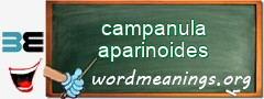 WordMeaning blackboard for campanula aparinoides